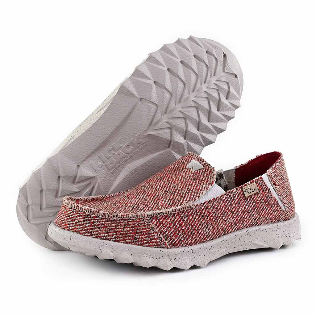 Couch Classic Woven Canvas Oat Red Slip-On Shoe - KickBack Shoes