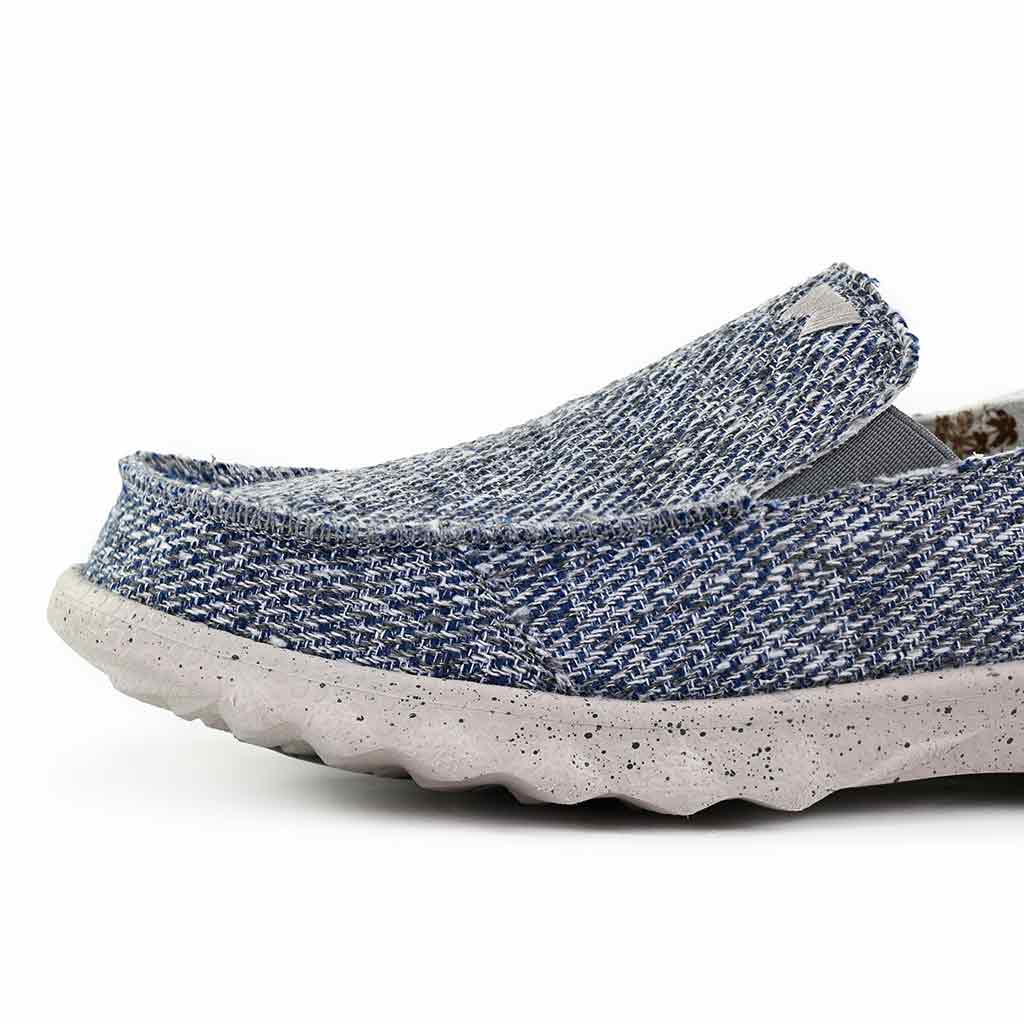 Couch Classic Woven Canvas Blue Grey Slip-On Shoe - KickBack Shoes