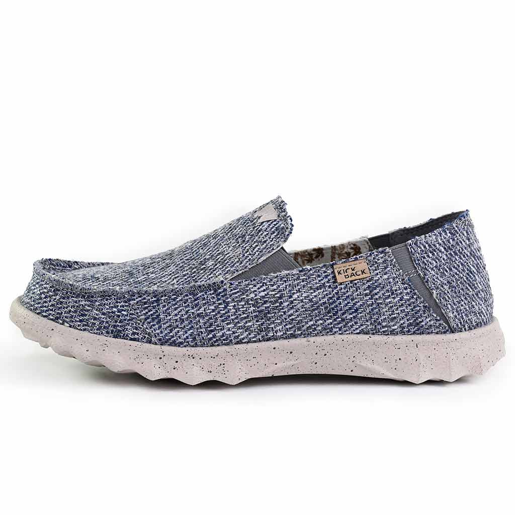 Couch Classic Woven Canvas Blue Grey Slip-On Shoe - KickBack Shoes