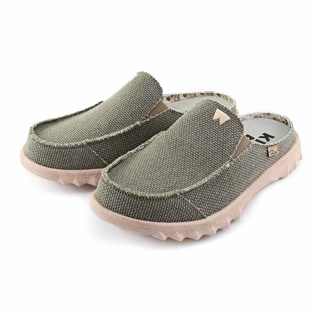Chaise Classic Woven Canvas Khaki Slip-On Shoe - KickBack Shoes
