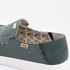Barbeach Linen Dark Green Slip-On Shoe - KickBack Shoes