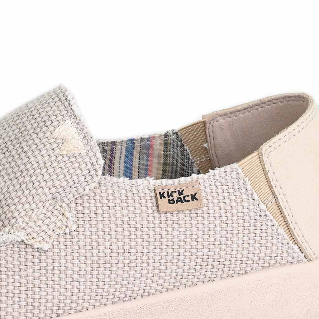 Barbeach Woven Canvas Off White Slip-On Shoe - KickBack Shoes