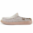 Barbeach Mule Woven Canvas Oat Slip-On Shoe - KickBack Shoes