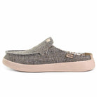 Barbeach Mule Woven Canvas Brown Slip-On Shoe - KickBack Shoes