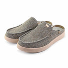 Barbeach Mule Woven Canvas Brown Slip-On Shoe - KickBack Shoes