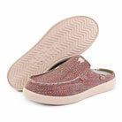Barbeach Mule Woven Canvas Oat Red Slip-On Shoe - KickBack Shoes