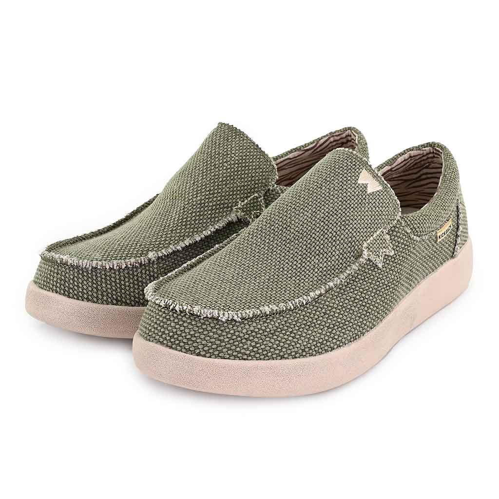 Don Juan Woven Canvas Sunkissed Khaki Slip-On Shoe - KickBack Shoes