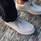 Haven Woven Canvas Off White Slip-On Shoe - KickBack Shoes