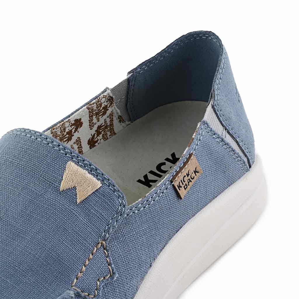 Rizzo Linen Blue Slip-On Shoe - KickBack Shoes