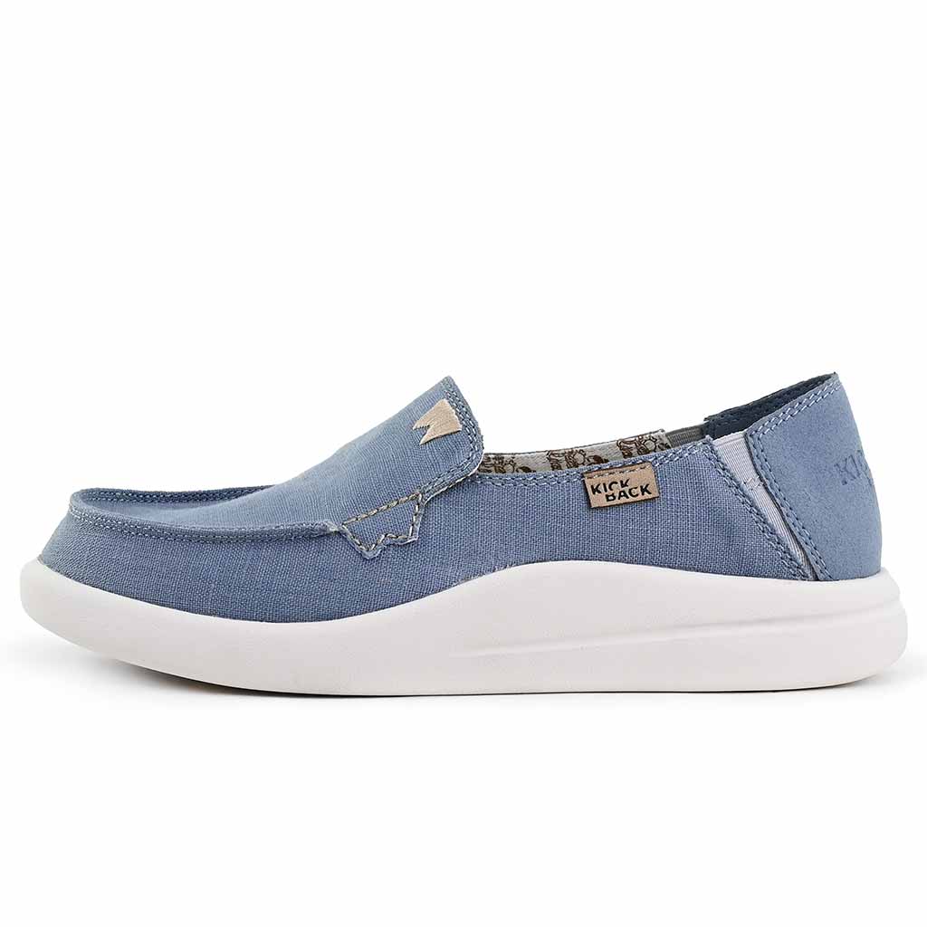 Rizzo Linen Blue Slip-On Shoe - KickBack Shoes