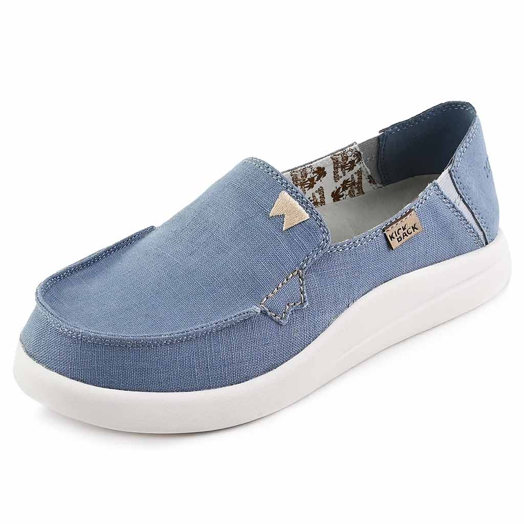 Rizzo Linen Blue Slip-On Shoe - KickBack Shoes