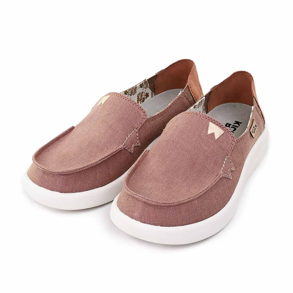 Rizzo Linen Dusky Pink Slip-On Shoe - KickBack Shoes