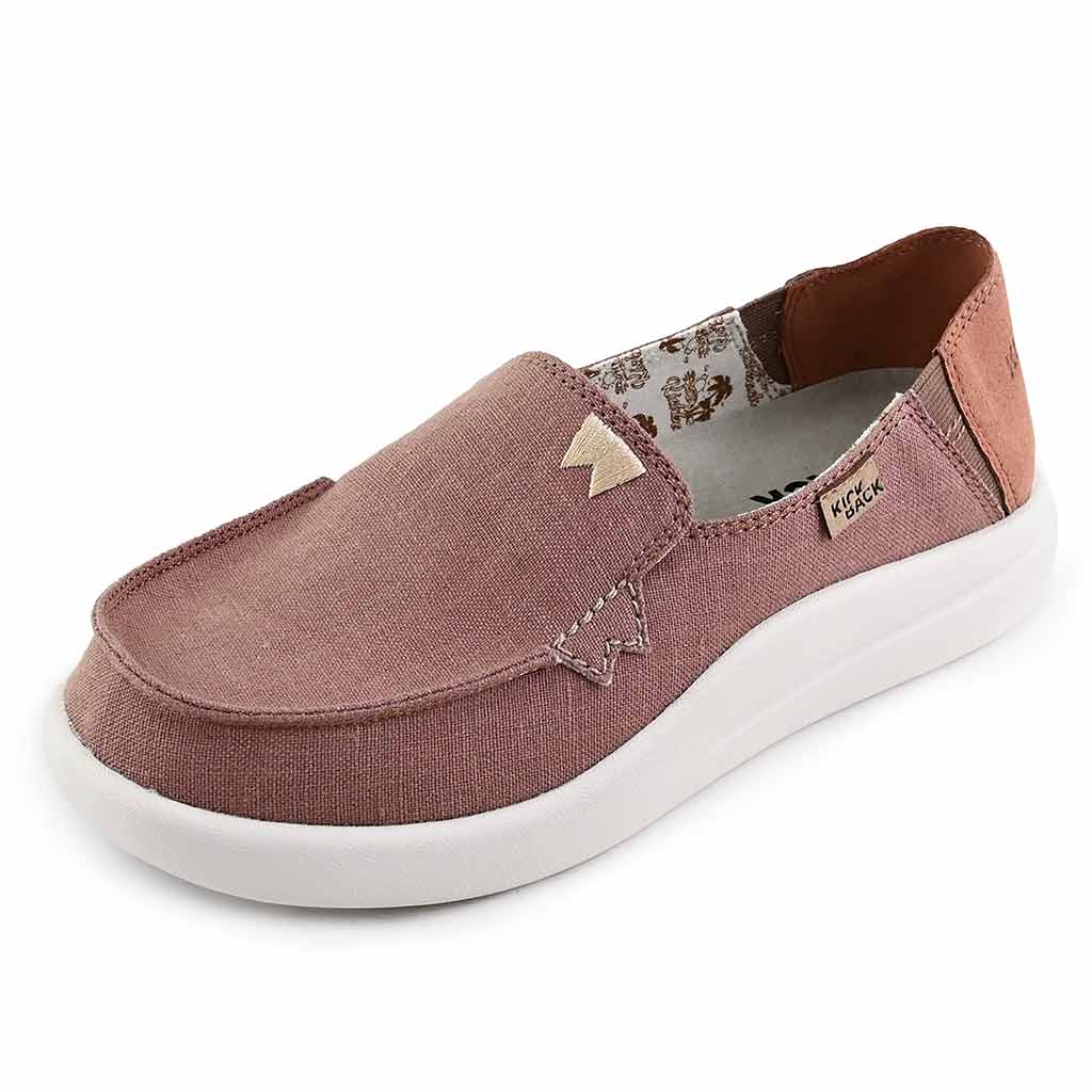 Rizzo Linen Dusky Pink Slip-On Shoe - KickBack Shoes