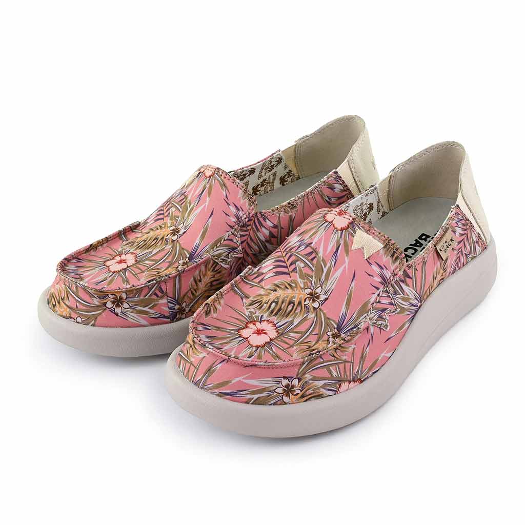 Rizzo Pink Hibiscus Print Slip-On Shoe - KickBack Shoes