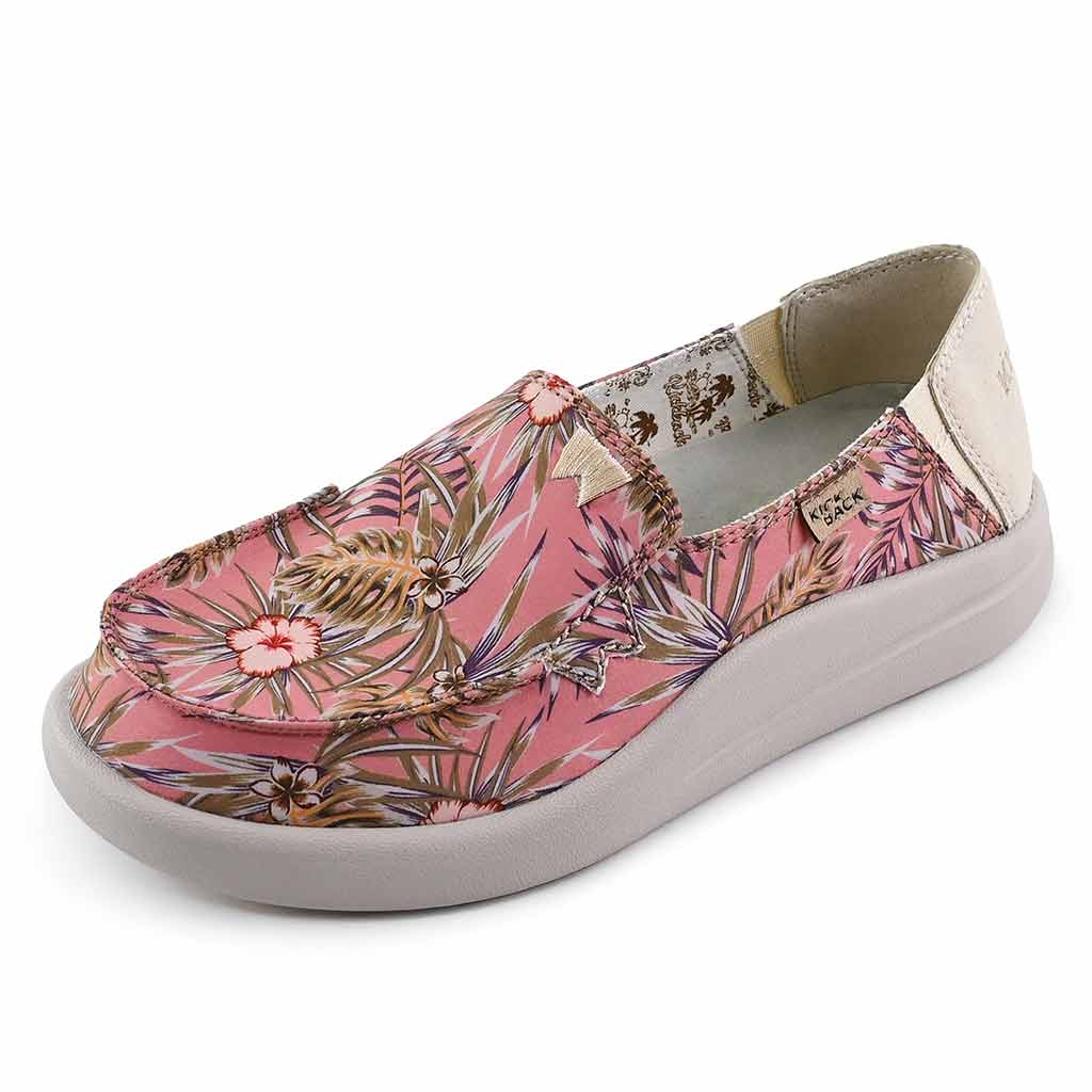 Rizzo Pink Hibiscus Print Slip-On Shoe - KickBack Shoes