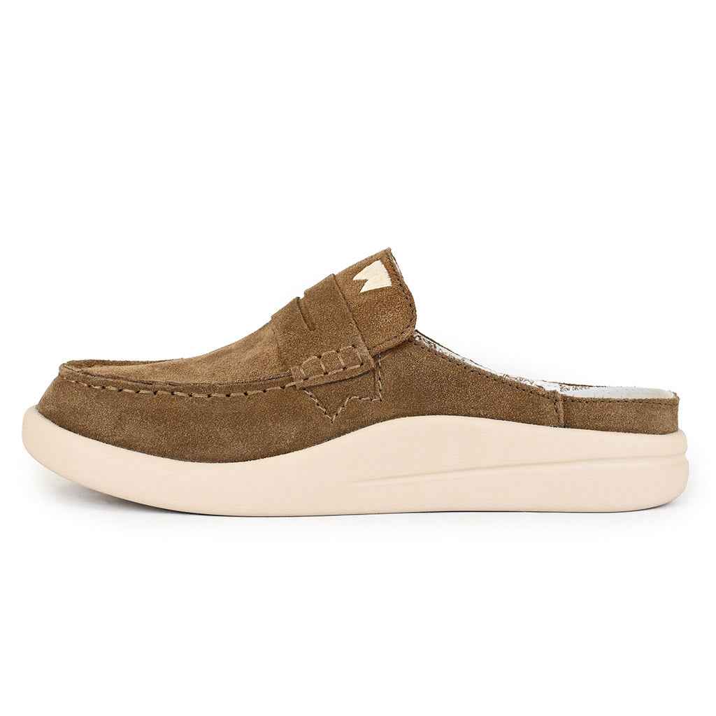 Frenchy Suede Khaki Brown Slip-On Shoe - KickBack Shoes